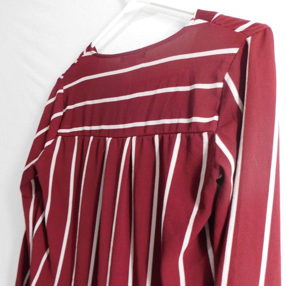 Forever 21 Tops - Forever 21 Blouse maroon stripped size M